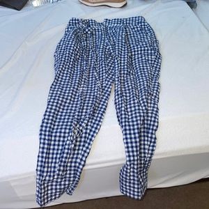 Checkered Wide Leg Capri Pant